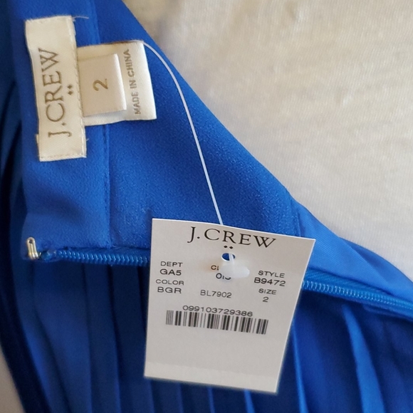 J. Crew Factory Pleated Midi Blue Skirt Size 2 - Picture 4 of 4
